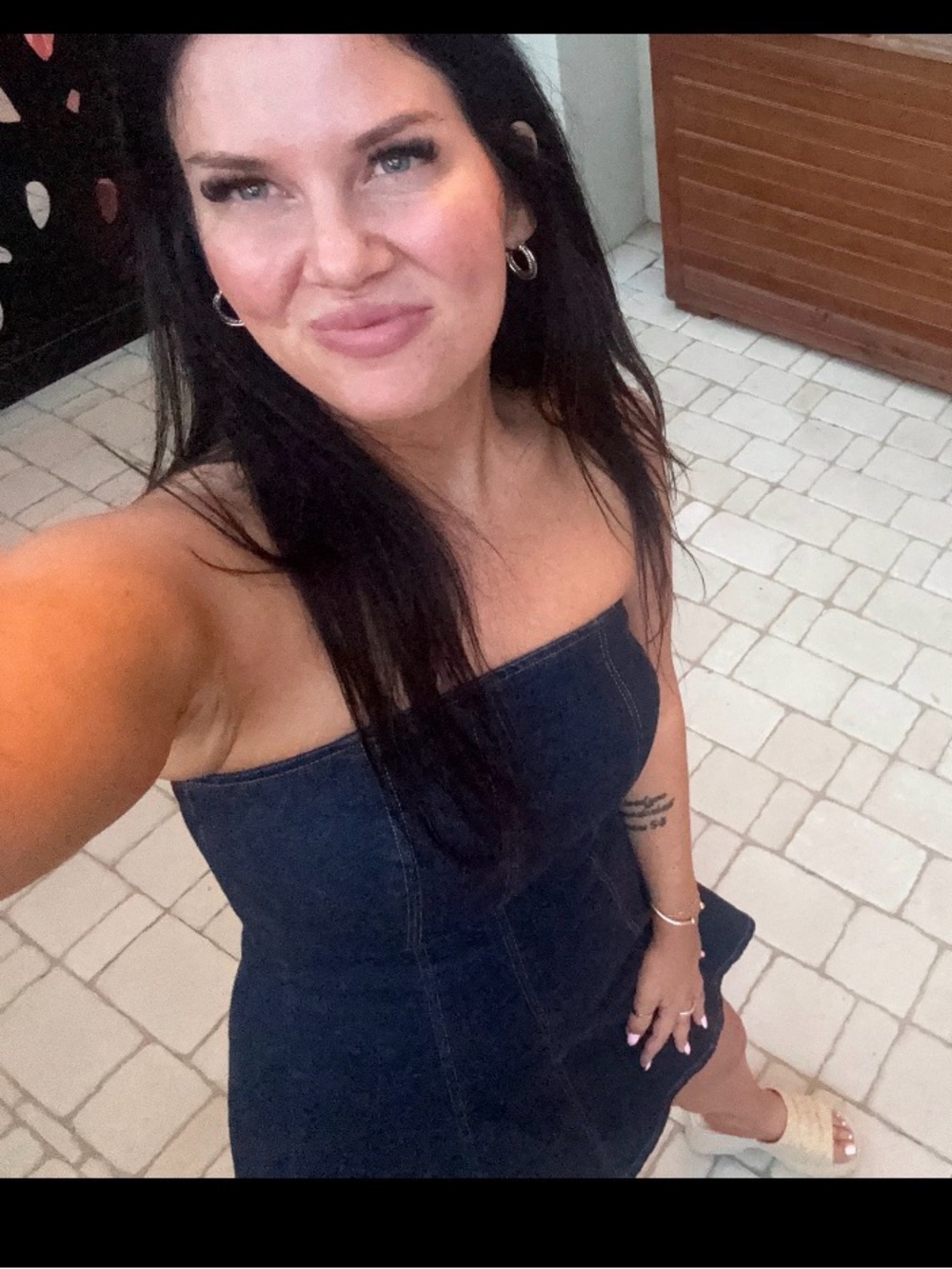 Abercrombie & Fitch Black Strapless Mini Dress with Spaghetti Straps